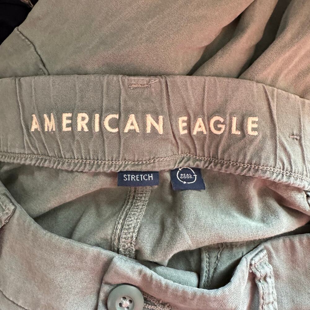 American Eagle Cargo Pants Green Utility Straight Leg Women 6 NWOT - Picture 6 of 8